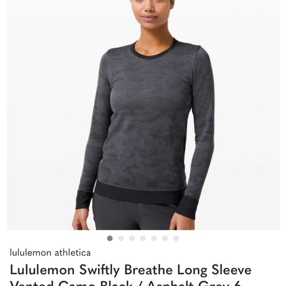 lululemon athletica Swiftly Breathe Vented Camo Tech Long-sleeve Crew Small NEW - Picture 5 of 14